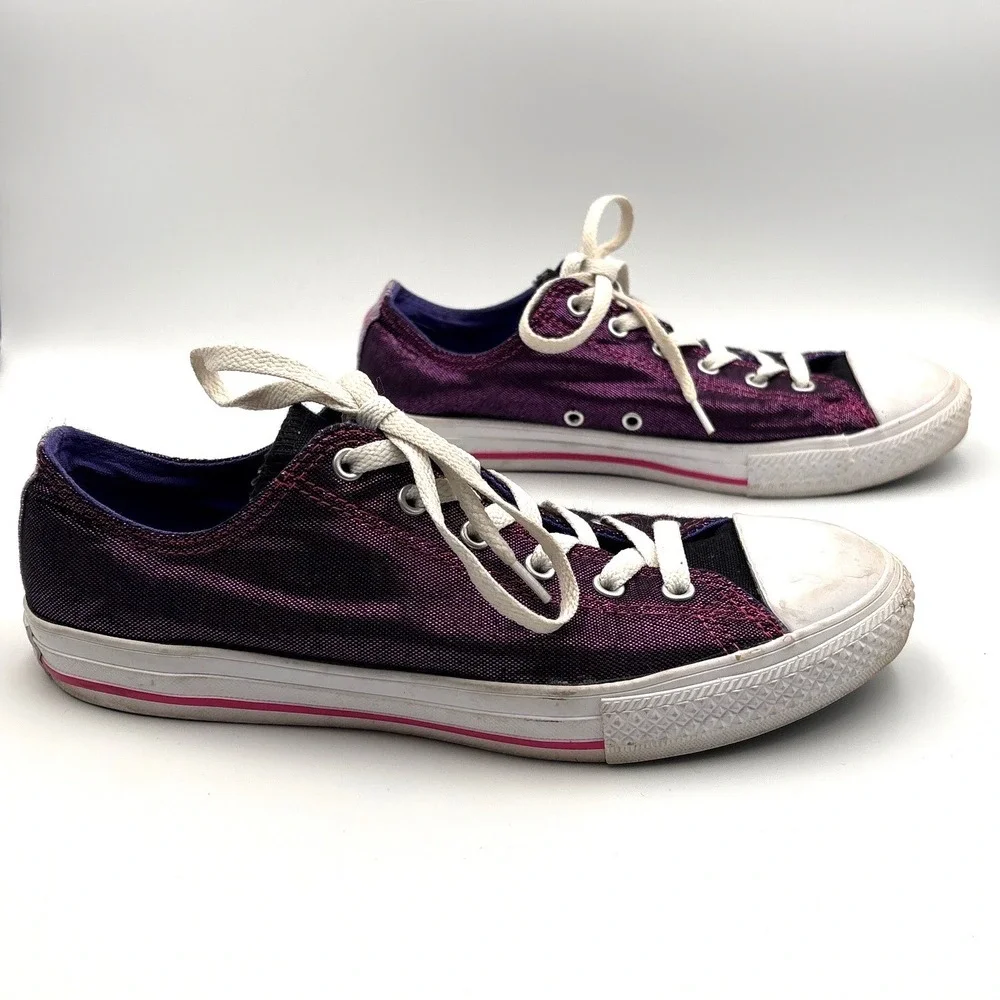 Converse Chuck Taylor All Star Purple Black Shimmer Denim Low Top 654227F 6